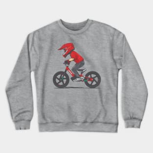 kid ride a push bike Crewneck Sweatshirt